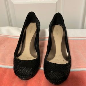 Calvin Klein black peep toe high heel
